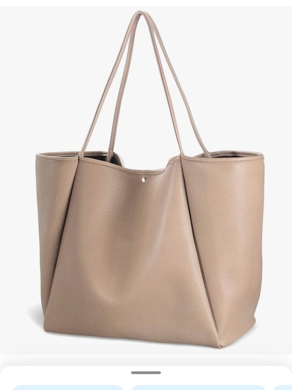 Hoxis Vegan Leather Tote Bag in Taupe Tan